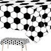 Mantel de plástico desechable para fiesta temática de la Copa del Mundo, en blanco y negro, para fiestas de cumpleaños y celebraciones.