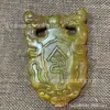 Atacado Objetos Antigos Velhos Escultura em Jade Xiuyu Esculpido Finamente Dragão Duplo Dragão de Jade Velho e Fênix Peça de Mão