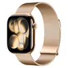 Adequado para Pulseira de Relógio Milanês Apple Ultra 2/3 Linha 06 Trama Simples Duas Seções Fivela Magnética Milanês iWatch 10/11 Pulseira de Aço
