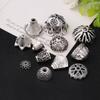 Xizang borla plateada colgante de sombrero arete accesorios de joyería vintage plata de imitación soporte de flor grande cuerda para pulsera diy accesorios de joyería