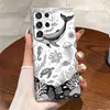 Ilustração de Estilo Artístico Esboço Preto e Branco Animais Subaquáticos Capa para Celular Galaxy S24 S26 Ultra Capa Protetora Ultra-Fina