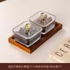 Plato de Frutas con Compartimentos Estilo Japonés Sala de Estar Hogar Mesa de Centro de Cristal Plato para Snacks de Frutos Secos Plato para Refrescos Plato para Snacks