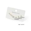 Moda Coreana Popular en Internet Aretes Simples Cuadrados de Diamante Blanco 3 Pares Combinan con Todo Nuevos Aretes de Pedrería Adecuados para Mujeres