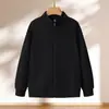 Sudadera con cuello alto de punto gofre para hombre, 450 g de grosor, color liso, chaqueta con cremallera, marca de moda otoño e invierno, personalizable, venta al por mayor de fábrica