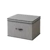 Caja de almacenamiento plegable para el hogar con tapa, organizador de tela para ropa en el armario, organizador compartimentado para organizar la ropa
