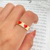 Estilo ins de Corea del Sur pintura al óleo geométrica red de anillo popular estilo frío color de aleación anillo de color anillo liso anillo serie de mujer