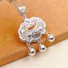 Prata Pura S990 Sino de Segurança Infantil Lock Sterling Silver Pingente Ruyi Recortado Estilo Chinês Joia de Prata Pingente de Cadeado de Bênção