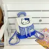 Bolsa Fresca e Doce Estilo Coreano com Padrão de Gatinho Fofo, Mochila Xadrez para Mulheres, Nova Mochila Tendência 2026 para Viagem e Dia a Dia