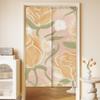Cortina para Puerta Interior Estilo Ilustración Floral Inspirada en Plantas, Cortina Divisoria a Prueba de Viento y Bloqueo de Luz, Cortina de Media Puerta para Dormitorio y Cocina