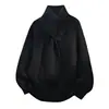 Otoño e Invierno Nuevo Suéter de Punto con Cuello Chal para Hombre Unisex Estilo Bufanda con Hebilla Diagonal Camisa Base Suelta
