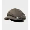 Boina Plissada Artística Nuvem Chapéu Feminino Outono Inverno Emagrecimento Facial Chapéu de Pintor Estilo Britânico Moda Simples Boina Newsboy Coroa Redonda