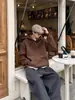 Sudadera con Capucha de Algodón Pesado para Adolescentes Hombres Primavera y Otoño Holgada de Alta Calidad Estilo Boxy Top Casual