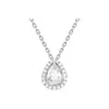 Collar de Plata S925 con Colgante Azul en Forma de Lágrima y Diamantes Brillantes para Mujer, Diseño de Lujo Ligero, Colgante Deslumbrante, Cadena para Clavícula, Regalo de Vacaciones