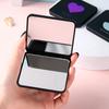 Espejo de Maquillaje Plegable de Plástico Estampado en Caliente Negro Espejo Portátil Maquillaje de Estudiante Belleza Bolsillo con Solapa Portátil Pantalones Cuadrado Espejo Pequeño