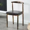 Cadeira de jantar nórdica para casa, madeira pseudo-sólida, ferro forjado, cadeira chifre de boi, cadeira de luxo leve, durável, encosto de cadeira, banco de jantar, cadeira de mesa de jantar