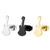 Acero de Titanio Simple Elegante Moda Creativo Pendientes de Acero Inoxidable Chapados en Oro Pendientes de Guitarra Clavos para Cartílago Auricular Tendencia Venta Directa de Fábrica
