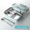 Fiambrera de Acero Inoxidable 304 para Estudiantes y Adultos, Fiambrera Sellada con Tres Compartimentos, Sin Transferencia de Olores, Viene con Cubiertos