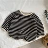 Gl-Kids Versión Coreana del Nuevo Producto de Otoño para Niños, Sudadera Clásica con Borde de Raya, Suéter de Punto de Manga Larga para Niños y Niñas