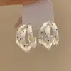 Pendientes de Aro Grandes con Lunares Plateados Estilo Retro de Hong Kong 2026 Nueva Moda Personalidad Lujo Ligero Gama Alta Pendientes Exagerados