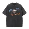 Camiseta Europea Transfronteriza Talla Y2K Ropa para Hombre Lavada Vintage Banda de Rock