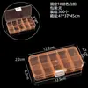 Caja de almacenamiento de plástico transparente desmontable de 10 compartimentos fijos para cuentas diy, rejilla para joyería de cuentas, caja de embalaje creativa cultural para equipo de pesca