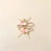 Mini Flor de Botón de Tela Borde Dorado Lazo Hecho a Mano DIY Materiales para Accesorios del Cabello Decoración de Caja de Regalo Accesorios para Tocados Broches