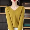 Suéter Femenino Transfronterizo para Otoño e Invierno, Tejido de Punto Holgado tipo Pulóver, Camiseta Base de Punto Suave al Tacto y Ajustada, Suéter de Punto de Algodón para Mujer