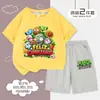 Plantas vs Niños. Zombies Camiseta de Manga Corta Pantalones Cortos Conjunto de Verano 2025 Nuevo Algodón Puro Ropa de Verano Conjunto de Camisetas para Niños