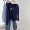 Moda europea 2025 nuevo modelo, popular este año, suéter de punto versátil para mujer de otoño e invierno con diseño de poni