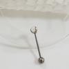 Clavo de lengüeta F136 diente interior doble cabeza barra recta tres garras circón胚球 bola bola bola aleación de titanio G23 joyería para perforación Puente de oreja