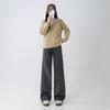 Pantalones de Lana Seda de Pierna Ancha para Mujer Primavera y Otoño 2025 Nuevo Suelto Tiro Alto Recto Casual Versátil Cachemira Antílope Pantalones Barrido de Piso