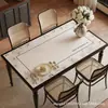 Porta-copos quadrado com estampa de couro retrô americano para sala de estar, mesa de jantar, mesa de centro, toalha de mesa à prova d'água, à prova de óleo, resistente ao calor, personalizável