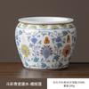 Pote para Borra de Chá em Porcelana Azul e Branca com Padrão de Lótus Jian Shui, Recipiente de Água Doméstico, Pote para Água de Rejeito, Pote de Armazenamento, Acessórios para Conjunto de Chá Kung Fu