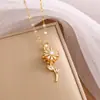 Collar de acero de titanio giratorio de 360 grados para mujer - conjunto de anillos giratorios clásico, simple y moderno - no se decolora, disponible al por mayor