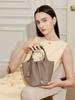 Bolso Cesta de Cuero Genuino para Mujer con Hebilla Plateada 2026 Nuevo Bolso de Mano de Moda Bolso Cubo con Patrón de Lichi Bolso de Dama
