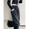 Jeans Negros Rectos de Talla Grande para Mujer, Nuevo Estilo Popular Primavera y Otoño 2026, Pantalones Sueltos de Pierna Ancha de Cintura Alta Adelgazantes para Mujeres con Curvas