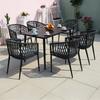 Mesa y Silla de Ocio para Exteriores Transfronteriza Lujo Ligero Terraza Exterior Patio Jardín Combinación de Mesa y Silla Silla de Cuerda Moderna Simple