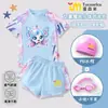 Traje de Baño Infantil Lindo y Adorable 2026 Nuevo Estilo Conjunto de Natación de Dos Piezas para Niñas Mangas Cortas Shorts Protección Solar Estilo de Moda