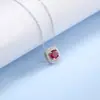 Colar Pingente Quadrado Geométrico de Rubi Zhou Hengfu Jewelry Europeu e Americano para Mulheres, Corrente de Clavícula Elegante e de Luxo Leve