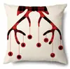 Funda de almohada navideña Transfronteriza Amazon Decoración del hogar Estilo europeo Lino sintético Funda de cojín para sofá Funda de almohada para vacaciones de Navidad