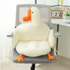 Novo Almofada de Ganso Branco Desenho Animado Brinquedo de Pelúcia Almofada para Cadeira de Escritório Almofada Gorda Presente Atividade Presente para Pais