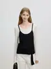 Top de punto de dos piezas de diseño nicho Azni auténtico para mujer, nuevo estilo primavera y otoño, holgado, adelgazante, casual, versátil