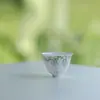 Viga de Porcelana Blanca Flor de Glicina Pintada a Mano Taza de Degustación Cerámica Hecha a Mano Baldosa Fina Taza de Té para el Hogar Taza Maestra Simple Moderna