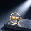 Anillo de acero de titanio de diseño nicho estilo Ins para mujer, no se decolora, oro de 18 quilates, diseño abierto, acero inoxidable, lujo ligero, anillo para el dedo índice, venta al por mayor