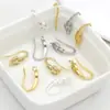 Pendientes de Gancho para Oreja en Forma de U con Perlas Incrustadas de Diamantes y Recubrimiento de Oro de 18 Quilates que Conserva el Color Accesorios de Pendientes Hechos a Mano para Bricolaje A02