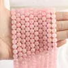 Moda Natural Cuarzo Rosa Cristal Rosa Optimizado Cuentas Redondas Cuentas Sueltas para DIY Cuentas para Manualidades Accesorios para Joyería Venta al por Mayor en Stock