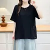 Especial2026 Moda Plus Size Feminina Verão Novo Design Corte Tridimensional Vazado Patchwork Manga Curta Camiseta 0687
