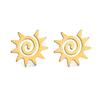 Fábrica Directa moda simple acero titanio corte hueco personalidad 304 material cool espiral aretes acero inoxidable