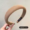 Diadema de Esponja para Mujer Celebridad de Internet Coreana Simple Elegante Color Sólido Diadema Estilo Coreano Caqui Engrosada Pasador para el Cabello de Niña