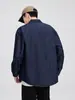Ropa para Hombre Fengshe / Camisa de Mezclilla Casual Americana para Hombre Otoño/Invierno 2025 Ropa de Trabajo Vintage Estilo Francés Camisa Relajada de Manga Larga